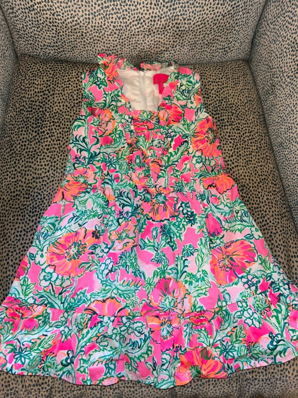 Lilly Pulitzer Pink Floral Sundress with Green Accents